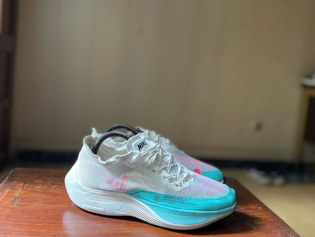ORIGINAL Nike ZoomX VaporFly 2 Next% White Dynamic Turquoise (Carbon Plated)