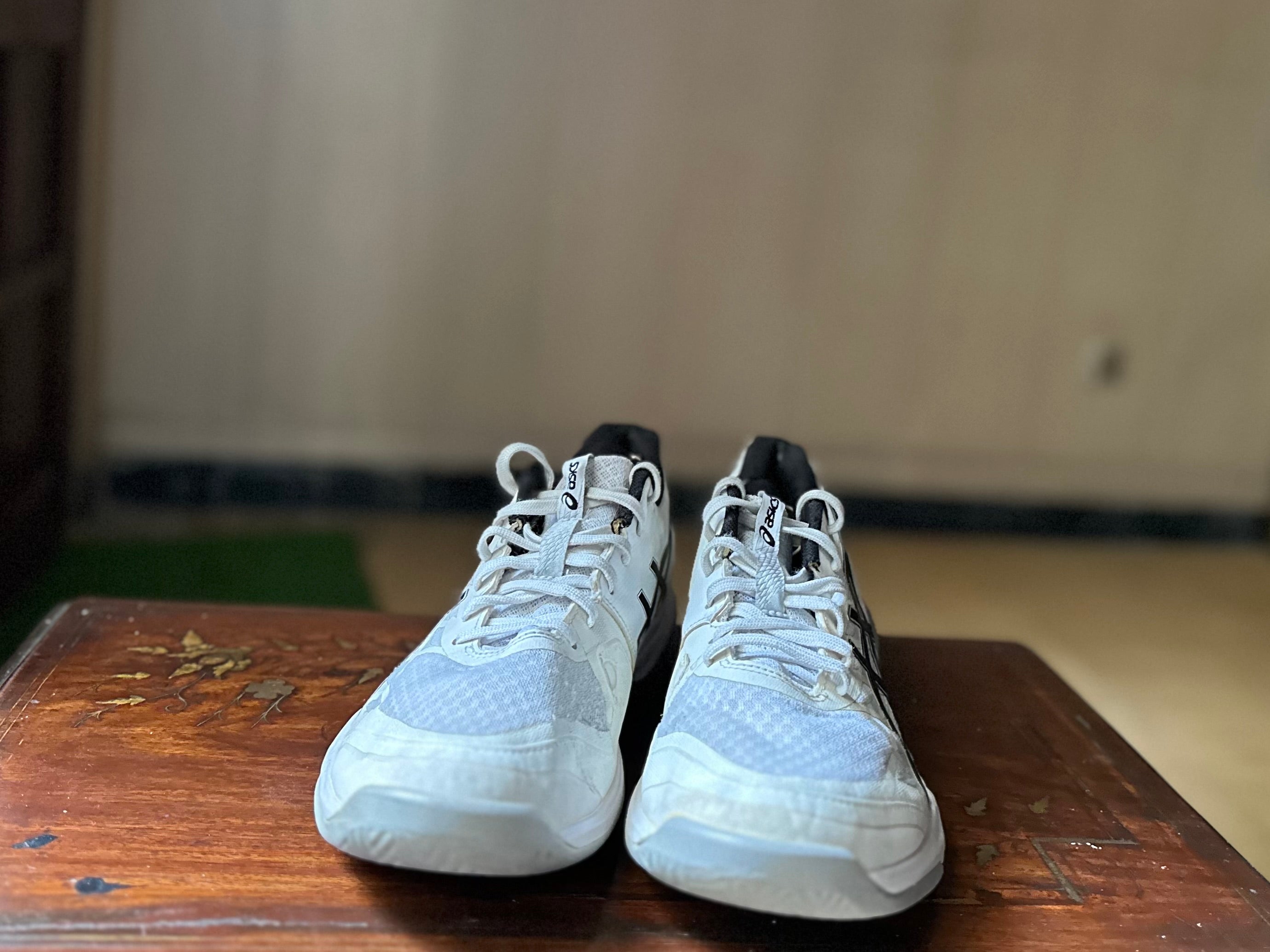 ORIGINAL Asics Gel-Tactic 12 White/Black Uk size: 11 Eu: 46
Condition: 9.5/10