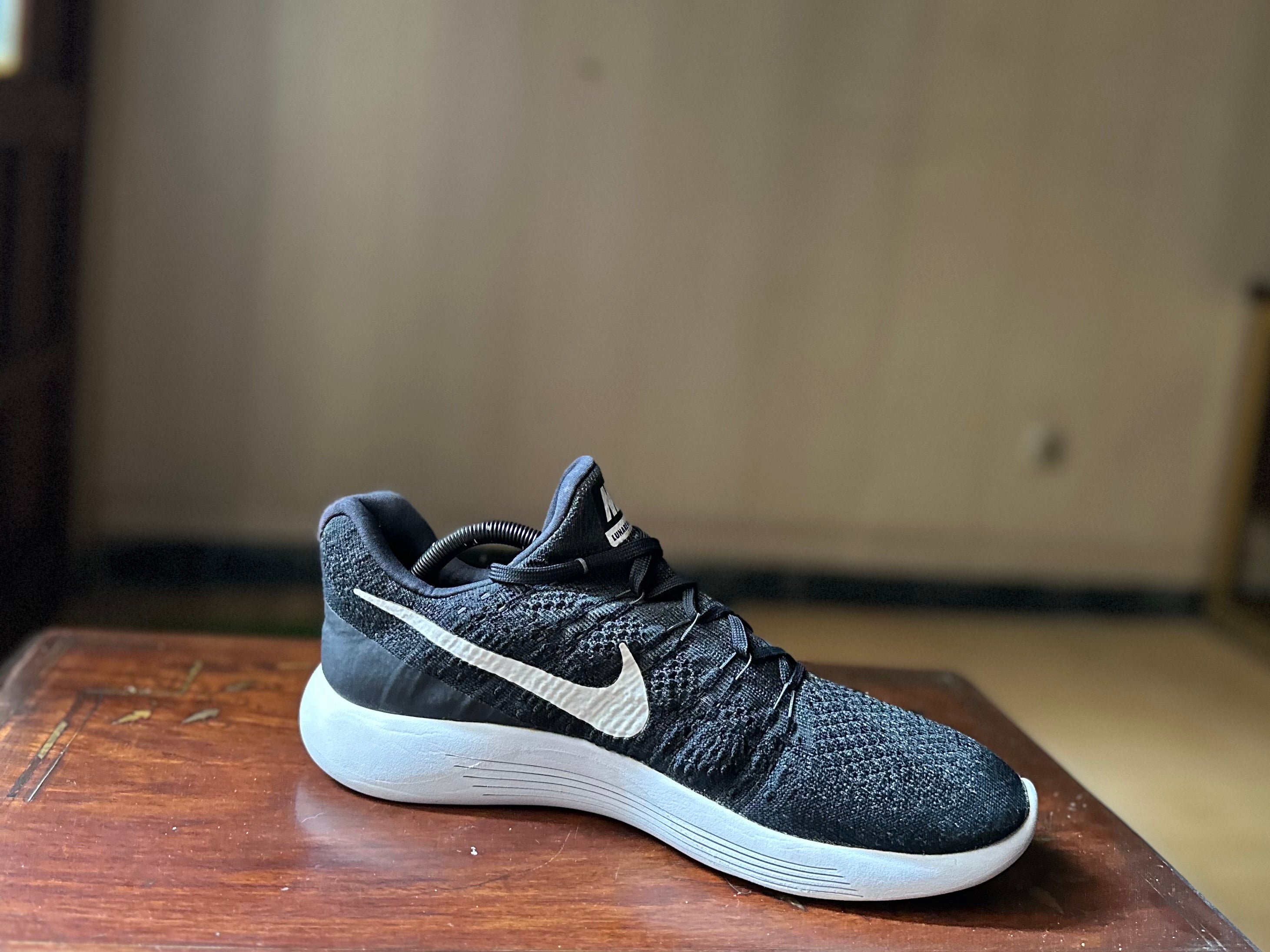 ORIGINAL Nike Lunarepic Low FlyKnit 2 Black/White/Anthracite Uk size: 10.5 Eu: 45.5