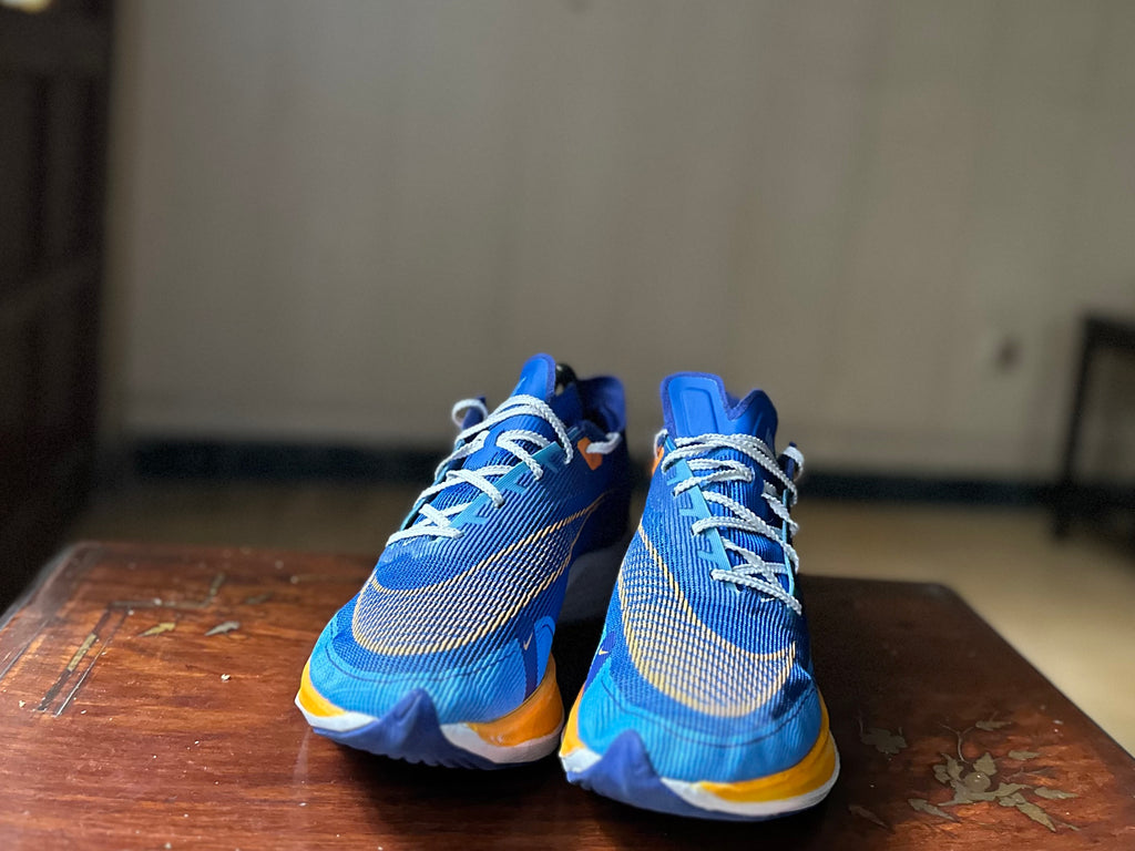 ORIGINAL Nike ZoomX VaporFly Next% 2 Game Royal Vivid Orange (Carbon Plated) Uk size: 8 Eu: 42.5